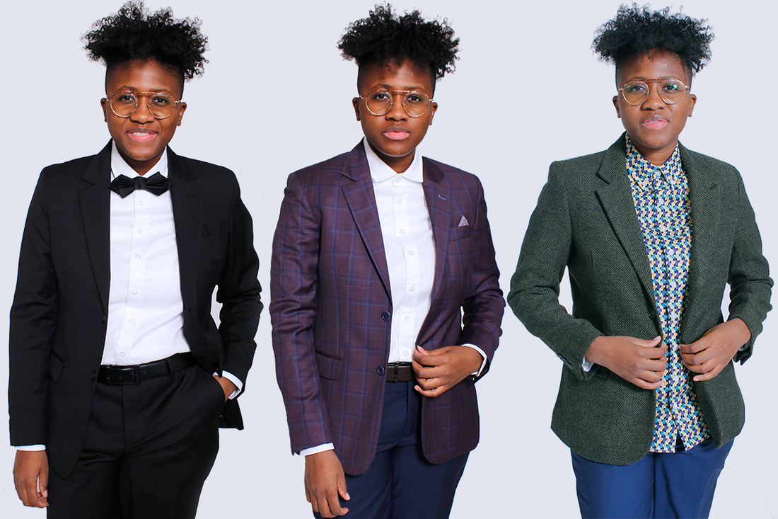 Doreen showcasing three different outfits.