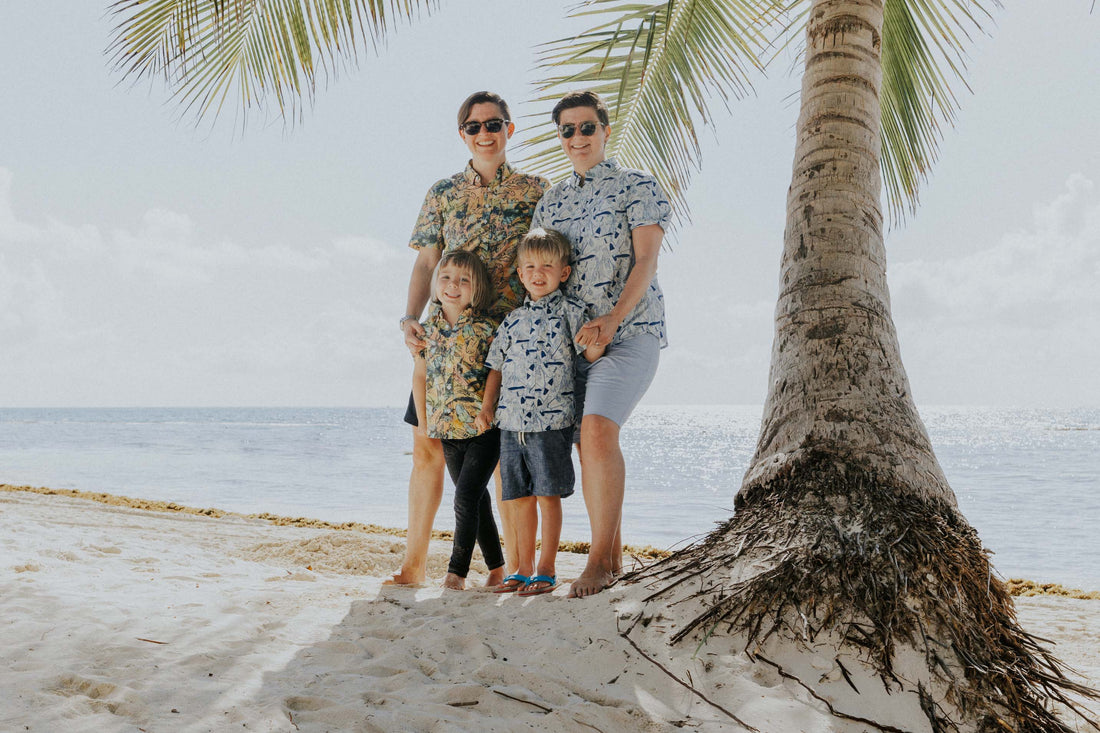 Laura and Kelly with their two children.