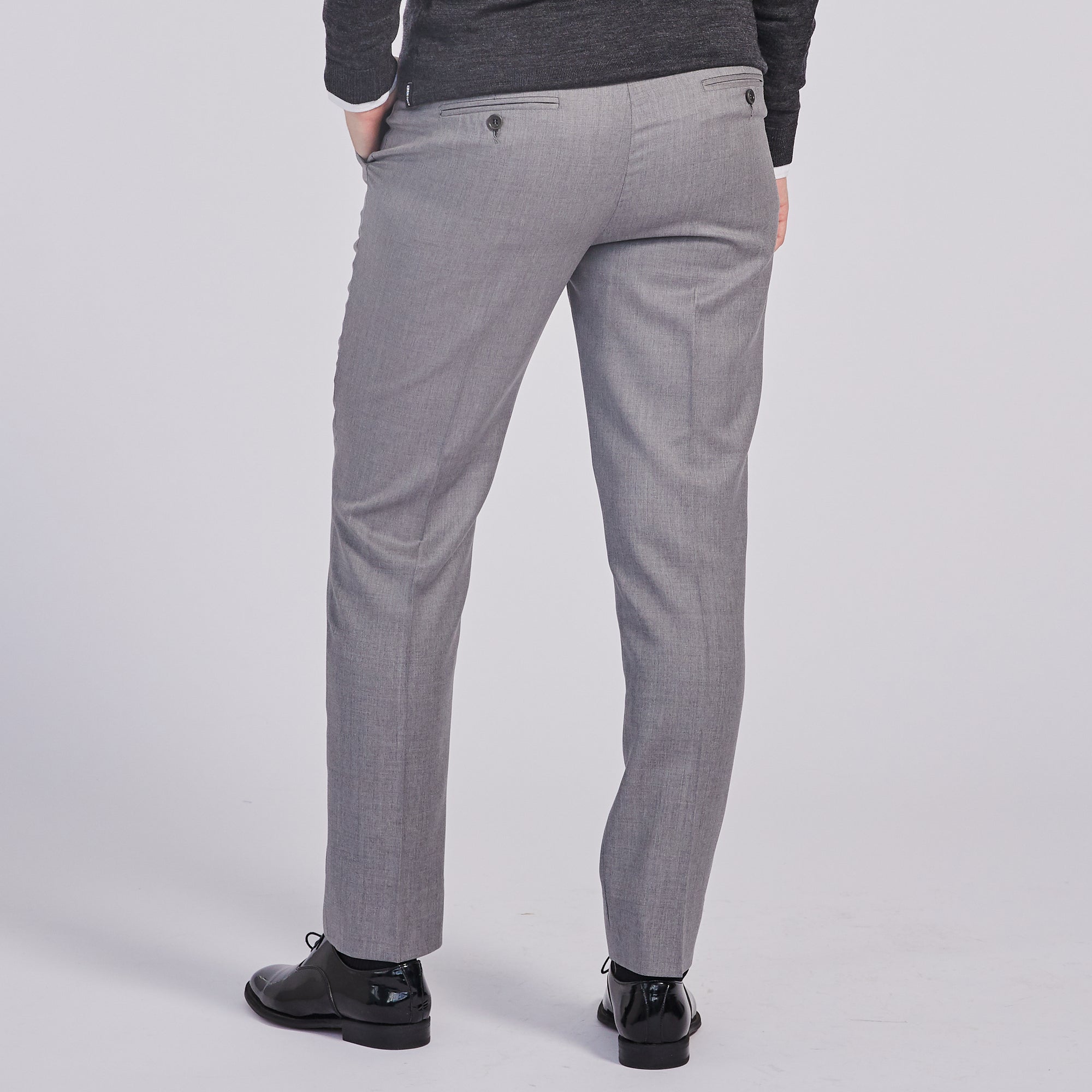 Androgynous light gray dress pants. Color: Light Gray