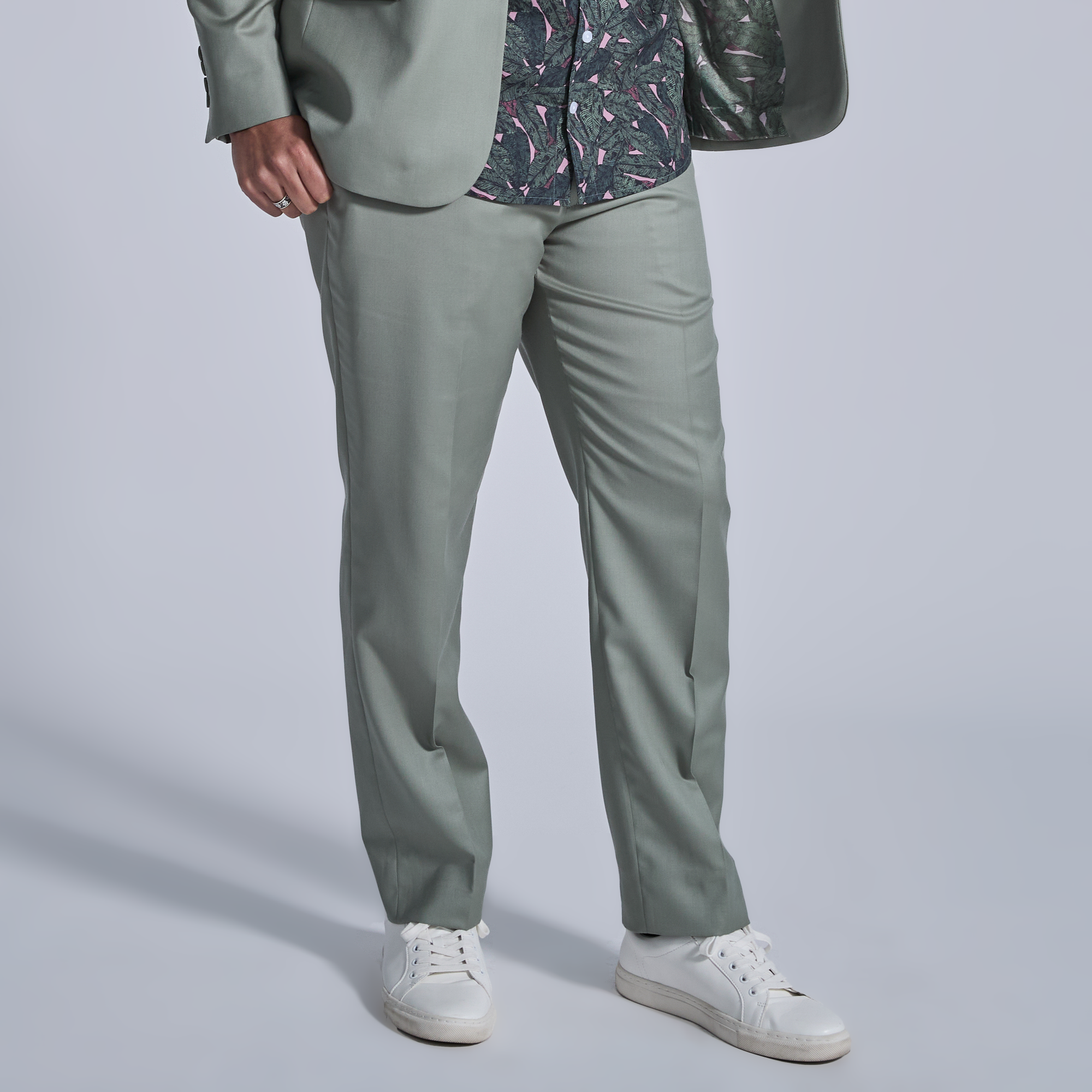 Sage Dress Pants for wedding by Kirrin Finch. Color: Sage