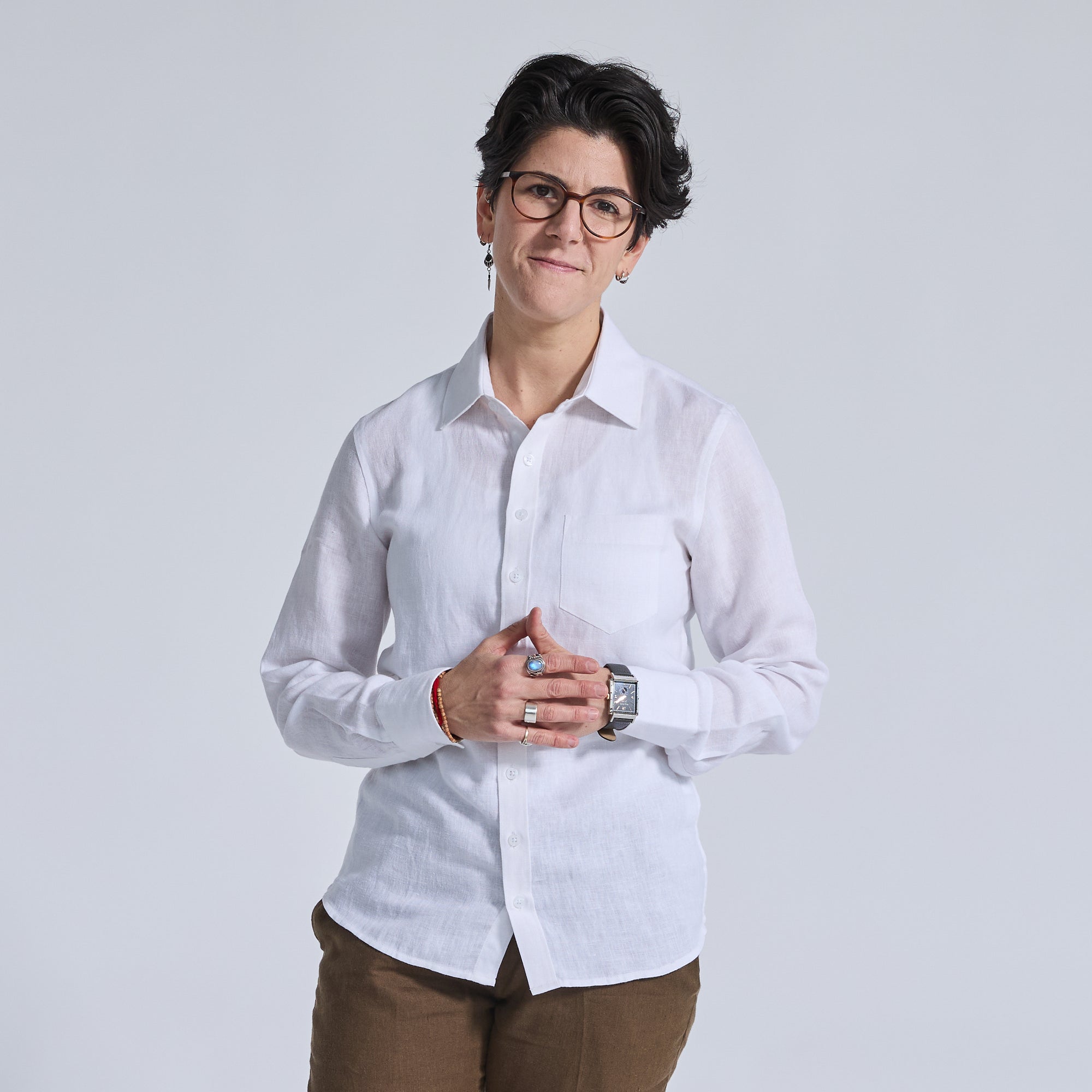Summer Linen shirt in white. Color: White