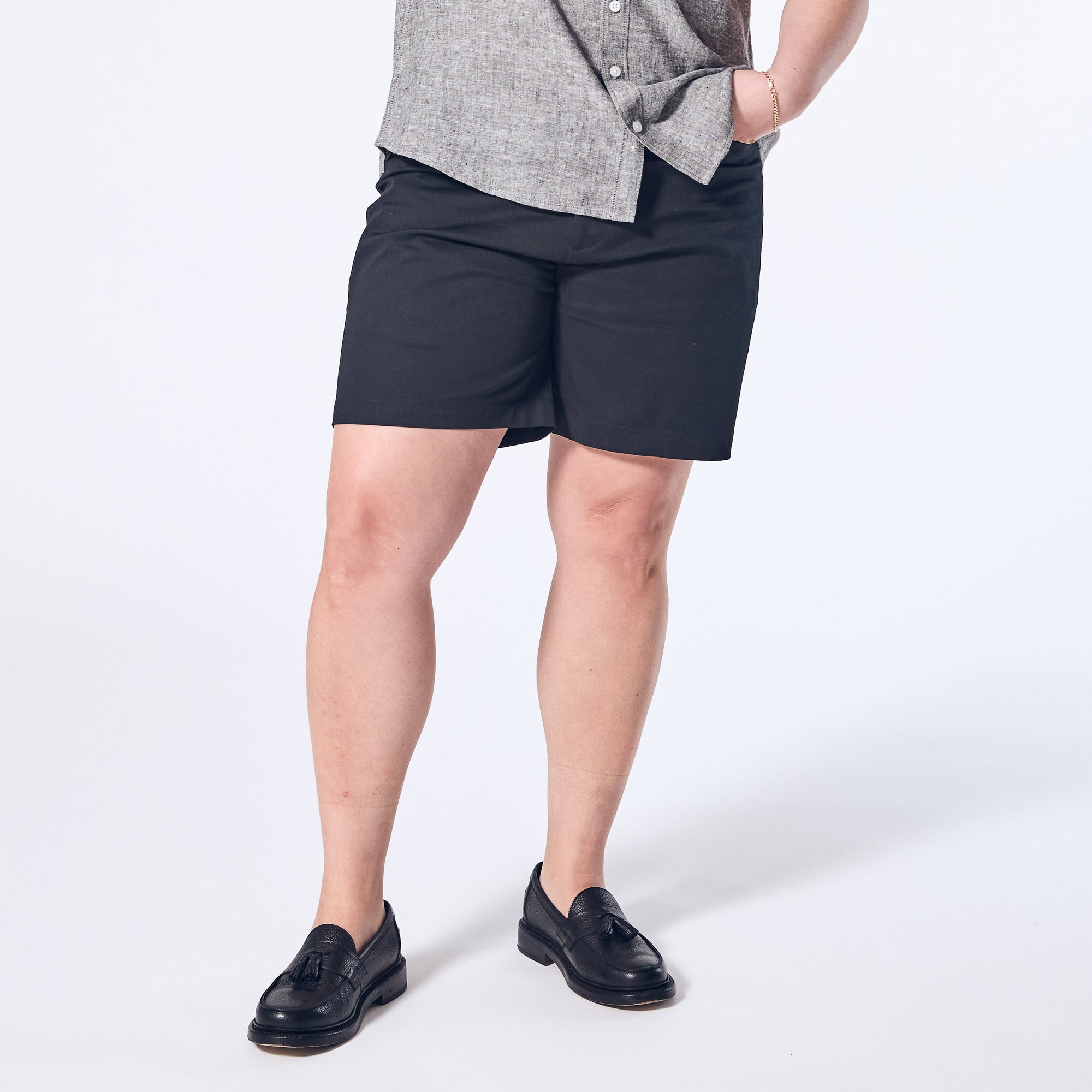 Black Chino shorts for women trans and
nonbinary folk, Color: Black