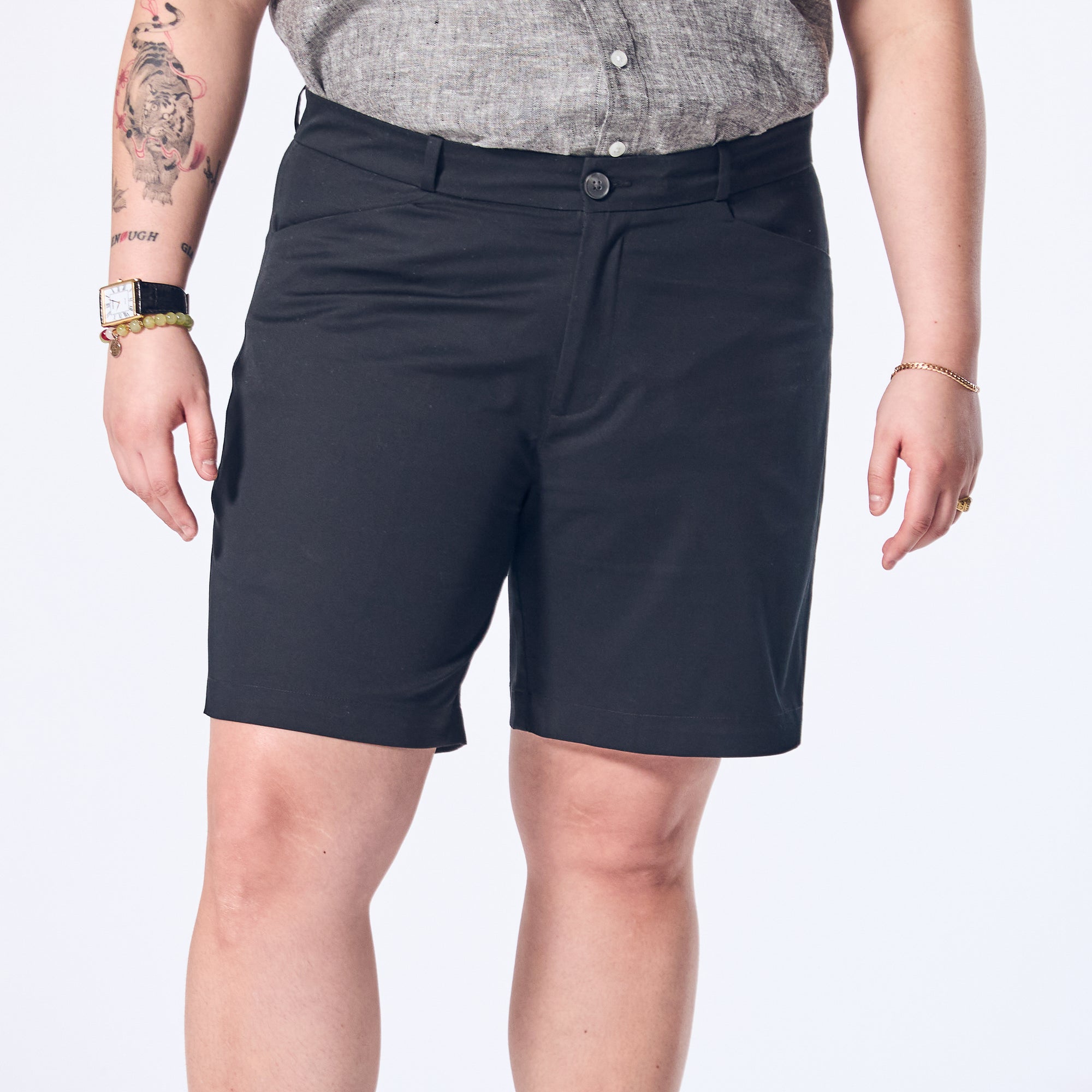 Chino Shorts in black by kirrin finch, Color: Black