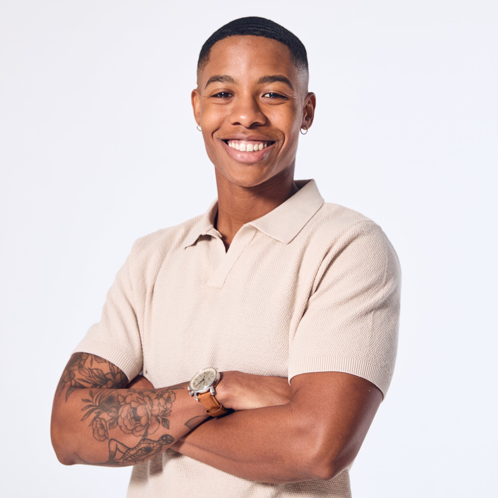 Seashell Johnny Collar Polo made by Kirrin Finch. Color: Seashell