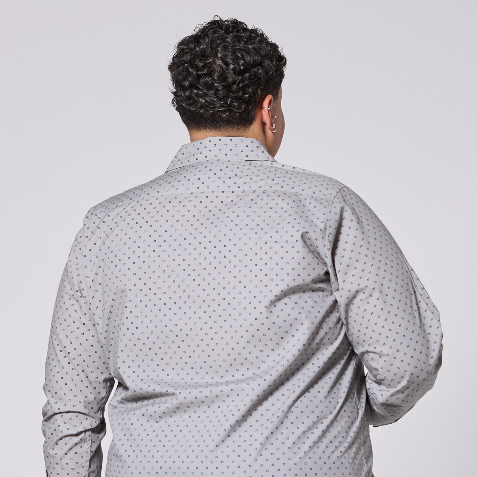 Womens Storm KF Emblem Point Collar Shirt made by Kirrin Finch. Color: Storm 