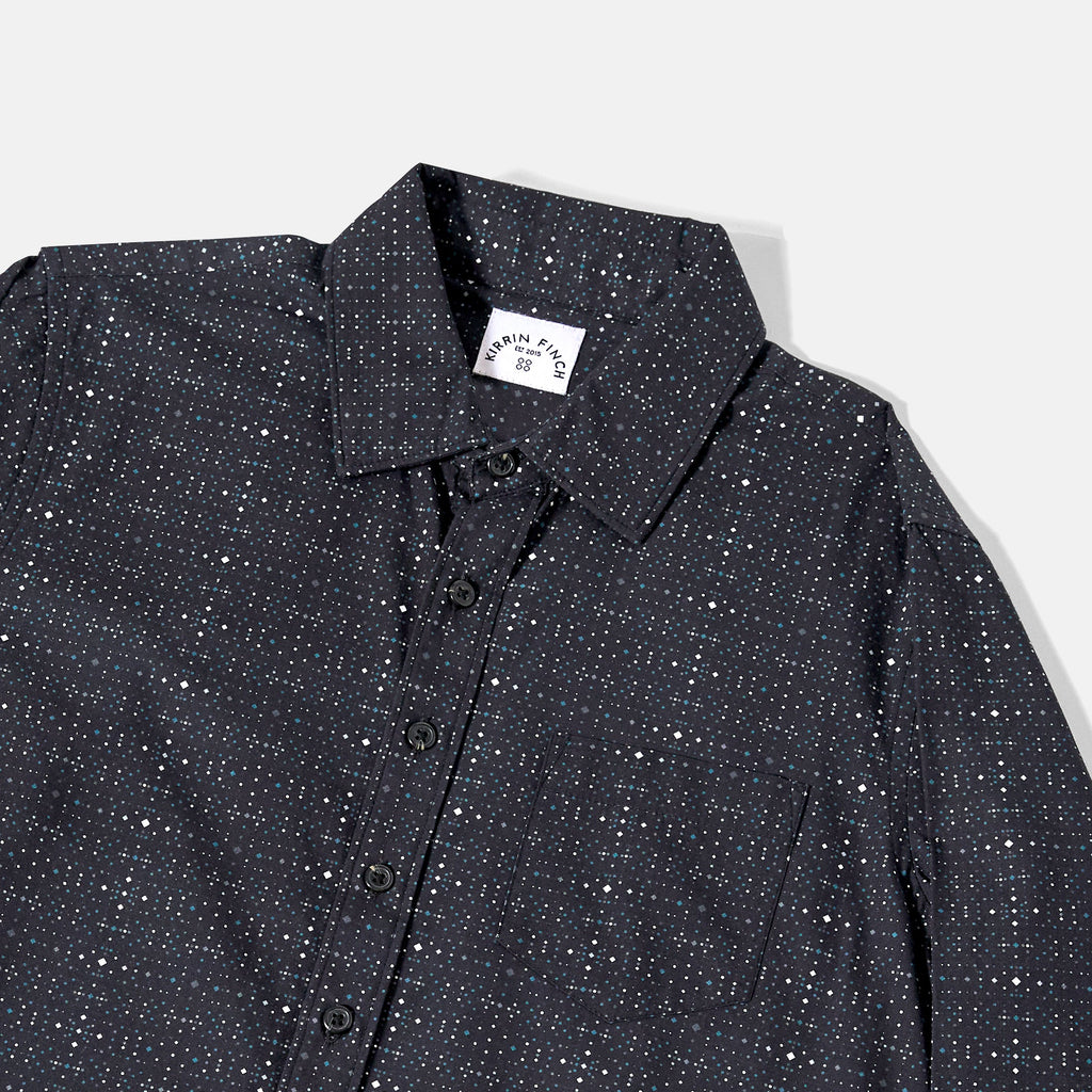 Womens Galaxy Point Collar Shirt made by Kirrin Finch Color: Galaxy