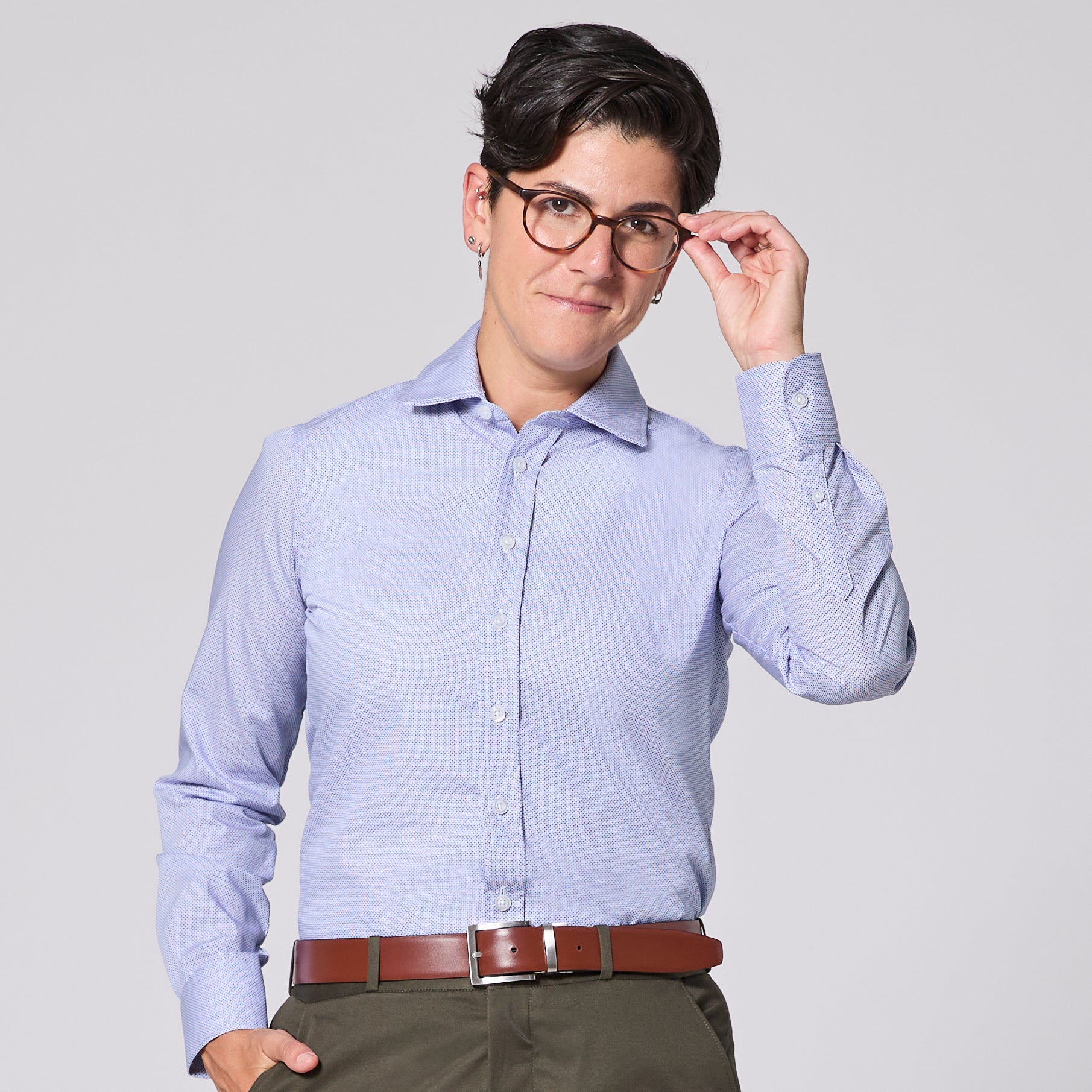 Mosaic Easy-Care Dress Shirt featuring wrinkle free finish.  Color: Mosaic