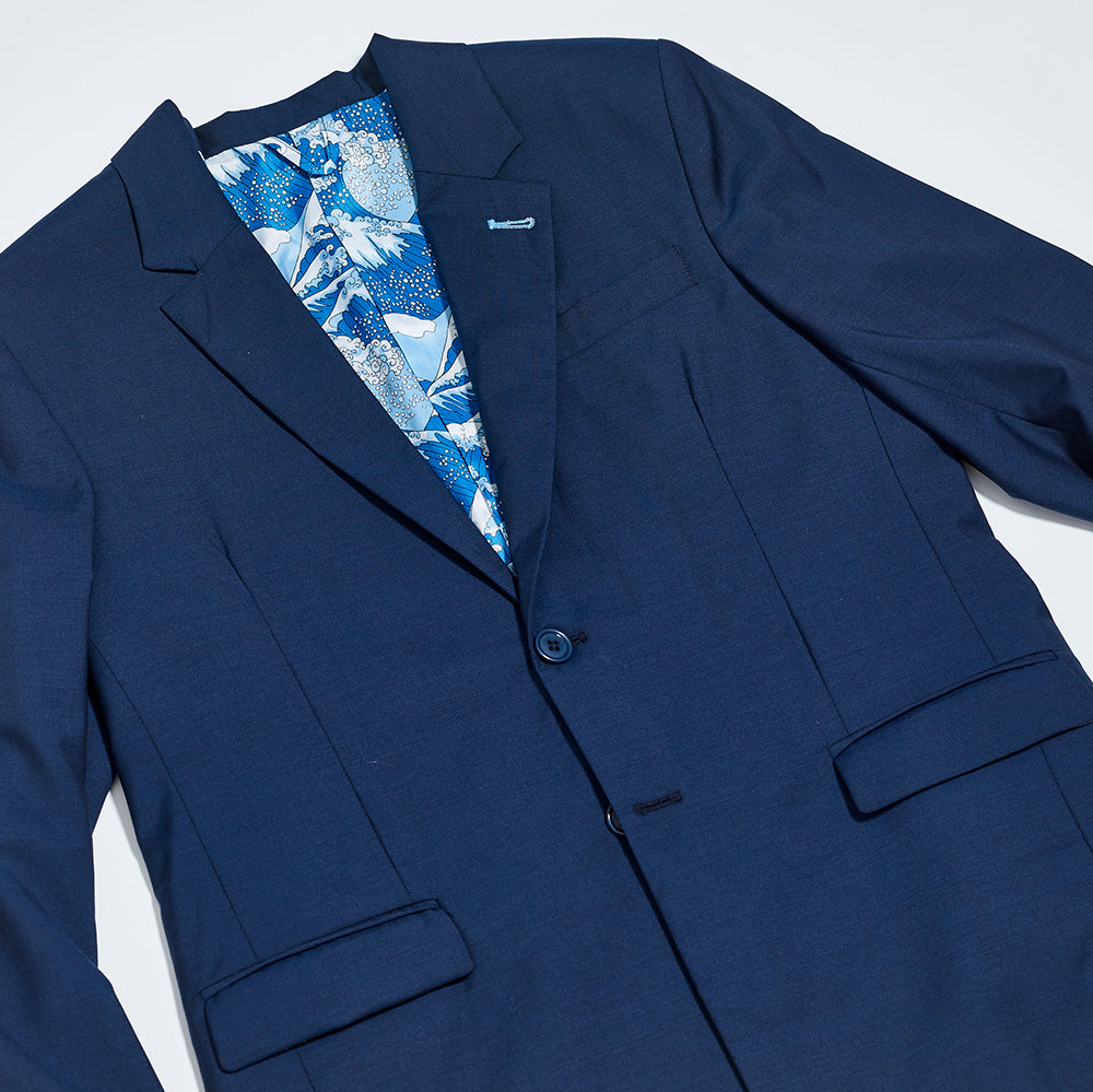 Navy Georgie blazer made for women, trans, masc and non-binary folks.  Color: Navy