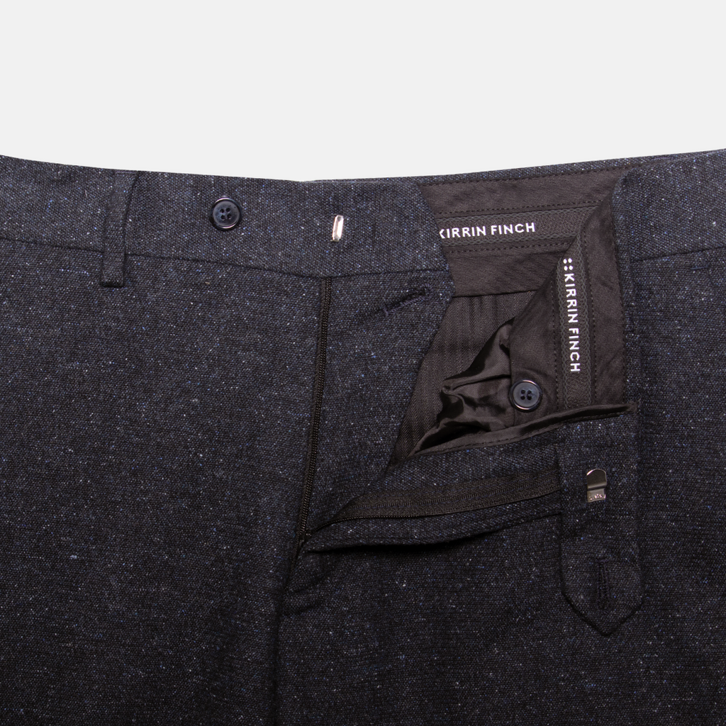 Front closer on Kirrin Finch Navy pebbly dress pants