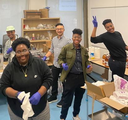 KF members helping out at SAGEs pantry.