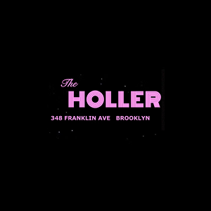 Logo of 'The Holler' with address on a black background