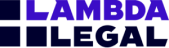 Blue colored logo for Lambda Legal.