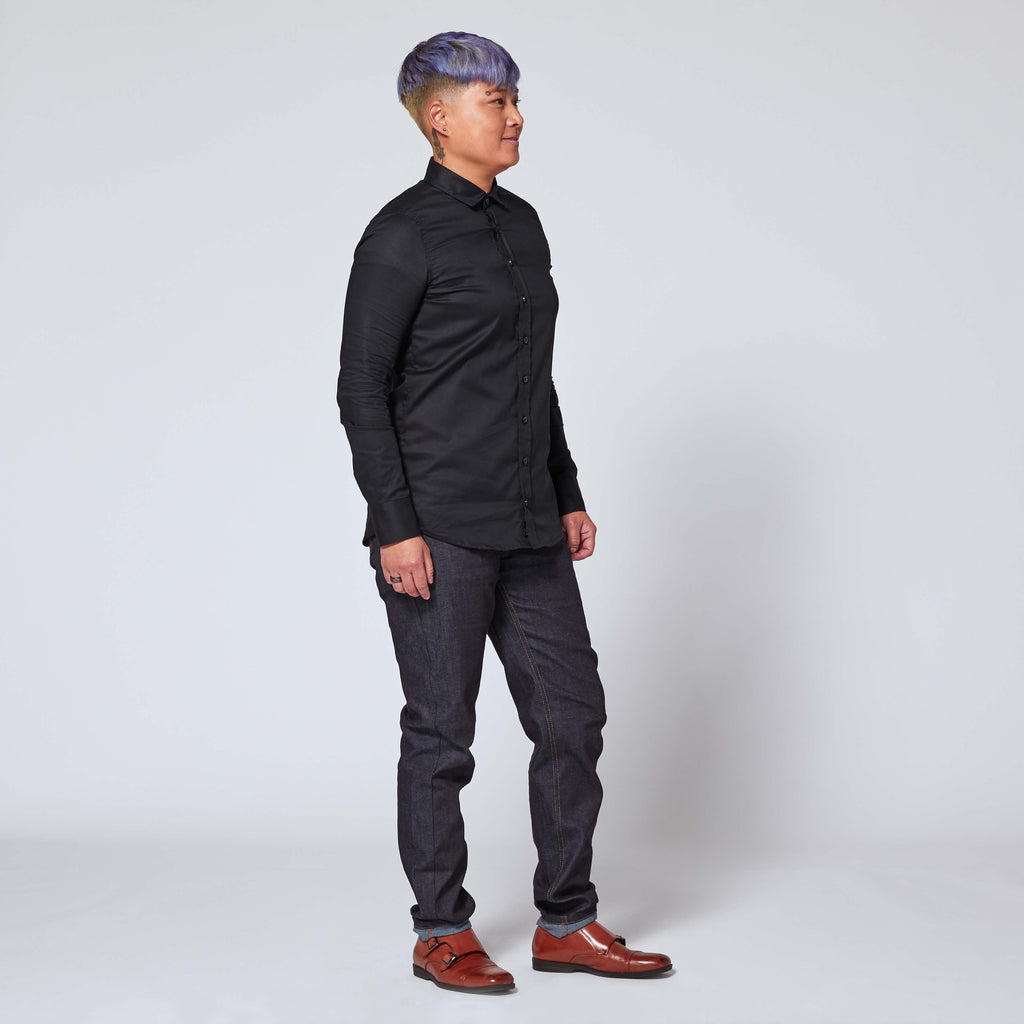 Slim Fit Indigo denim jeans made in NYC. Color: Indigo